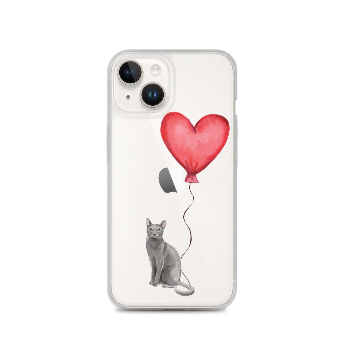 Cat with Balloon Blue Russian Clear Case for iPhone®