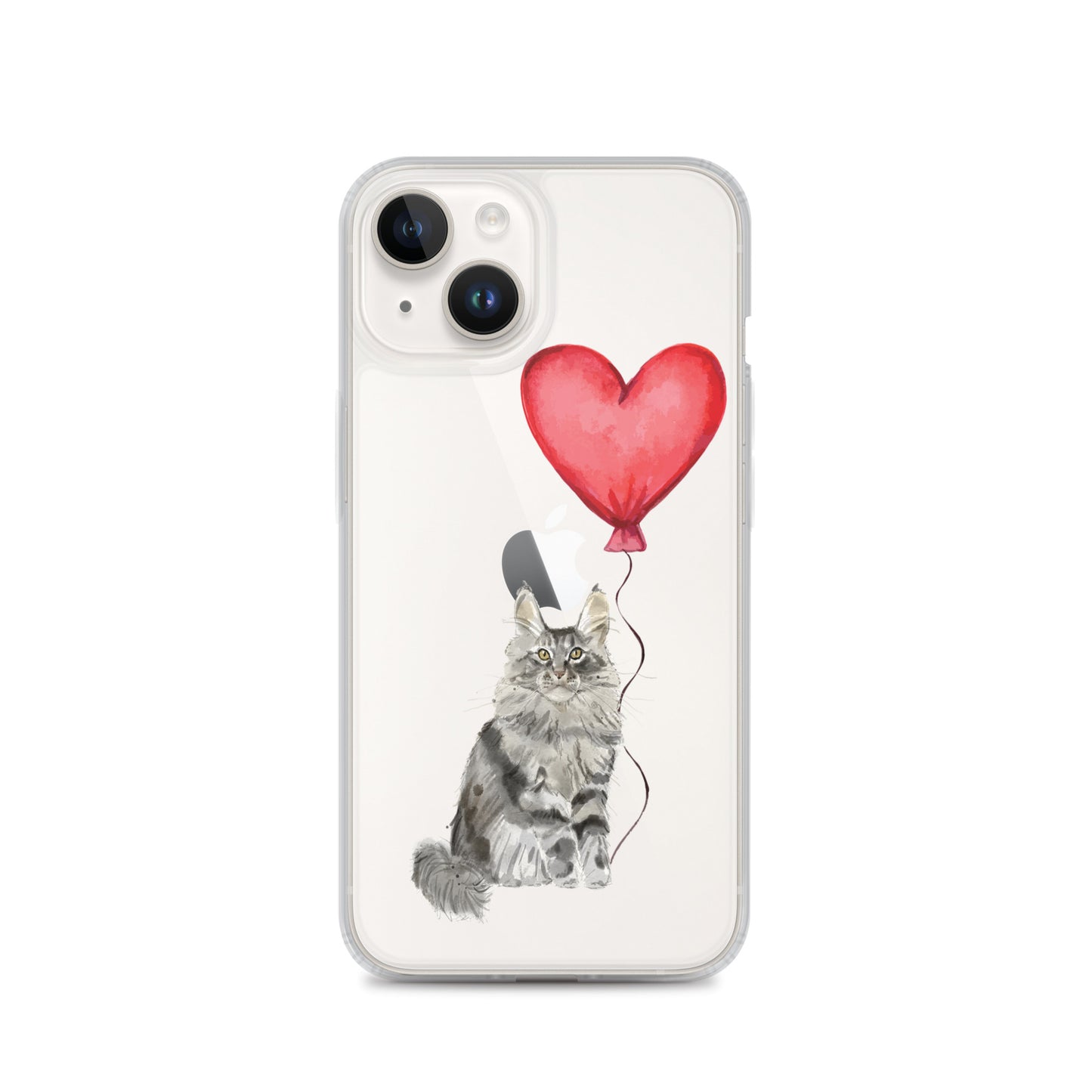 Cat with Balloon Maine Coon Clear Case for iPhone®