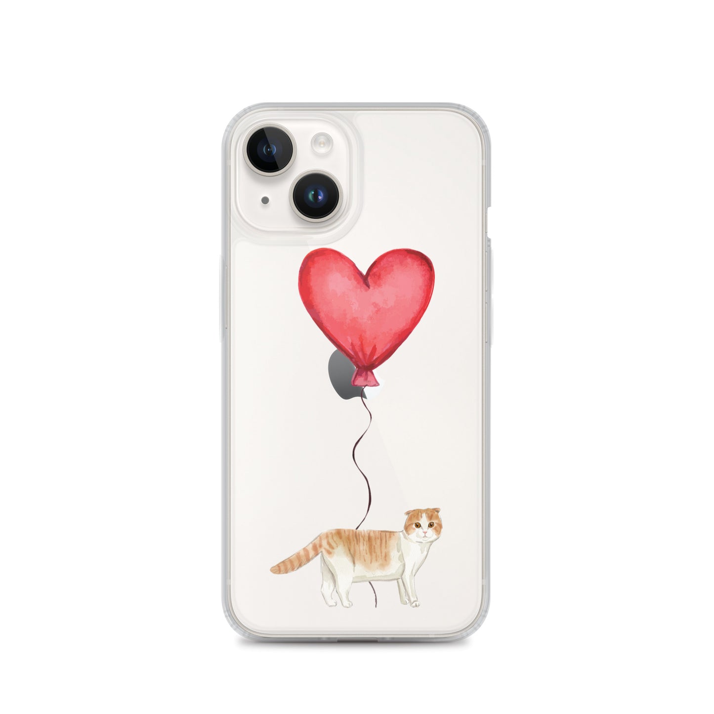 Cat with Balloon Scottish Fold Clear Case for iPhone®