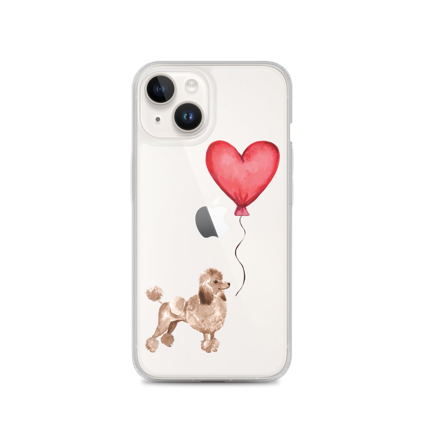 Dog with Balloon Brown Poodle Clear Case for iPhone®