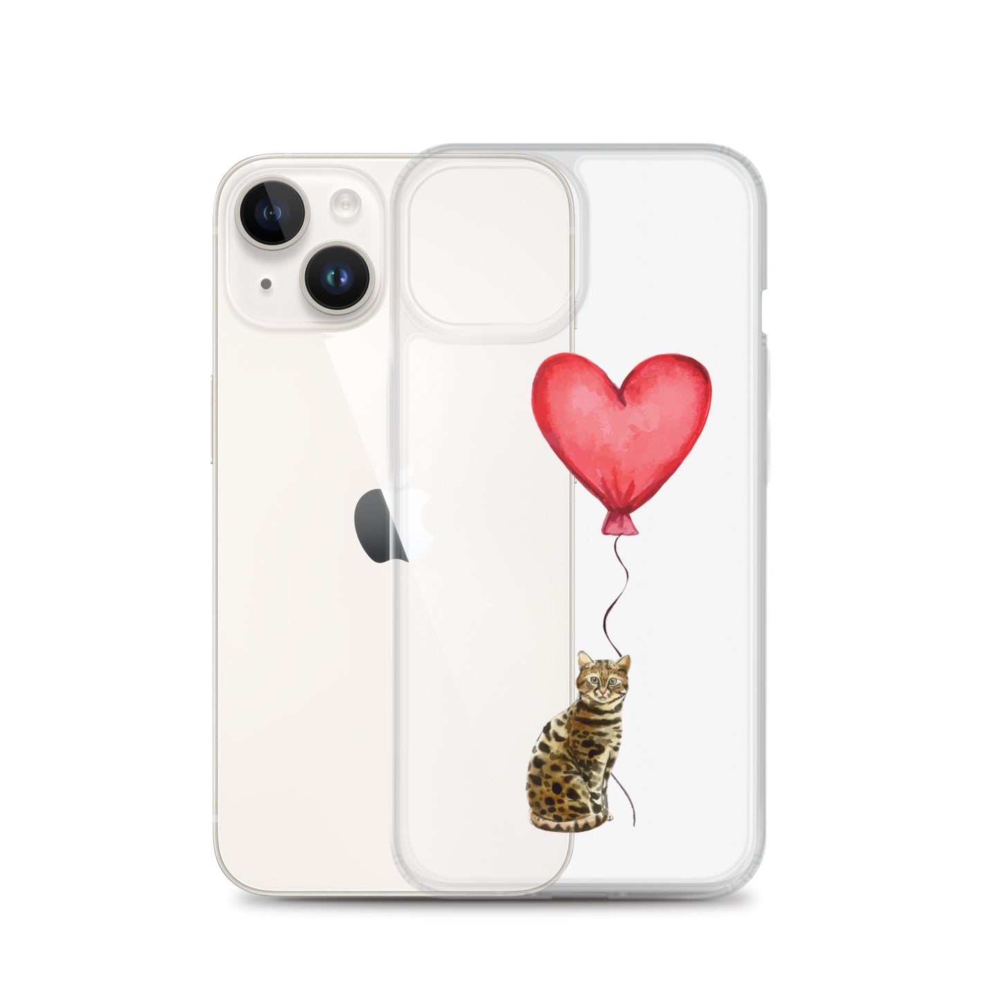 Cat with Balloon Bengal Clear Case for iPhone®