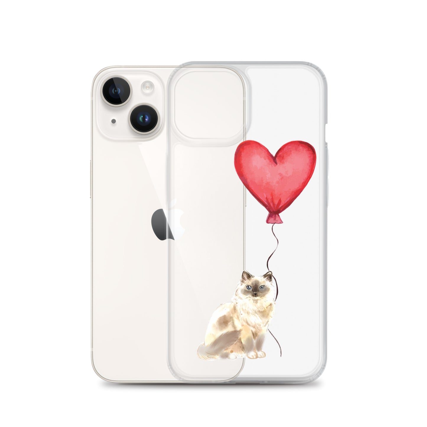 Cat with Balloon Blonde Birman Clear Case for iPhone®