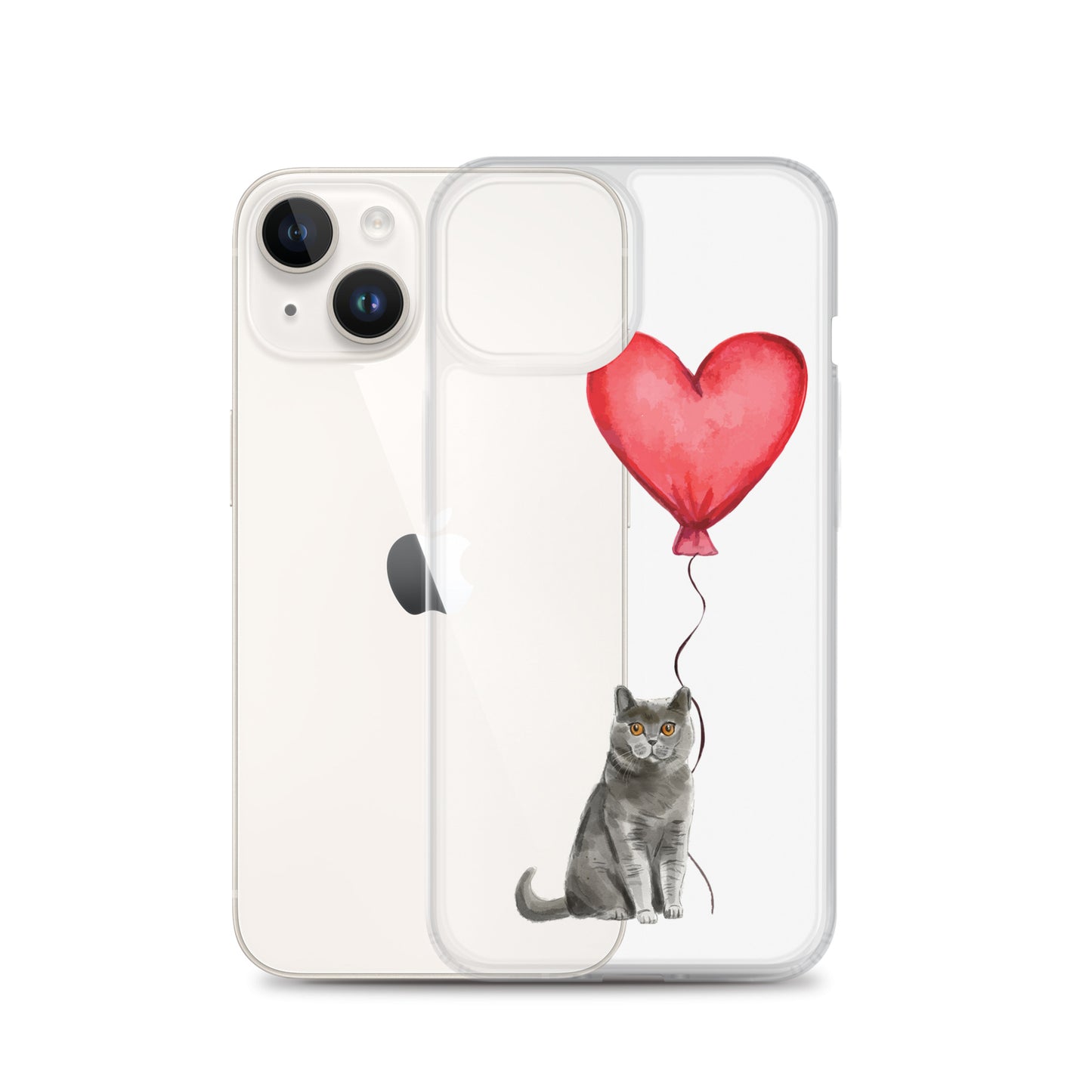 Cat with Balloon British Shorthair Clear Case for iPhone®