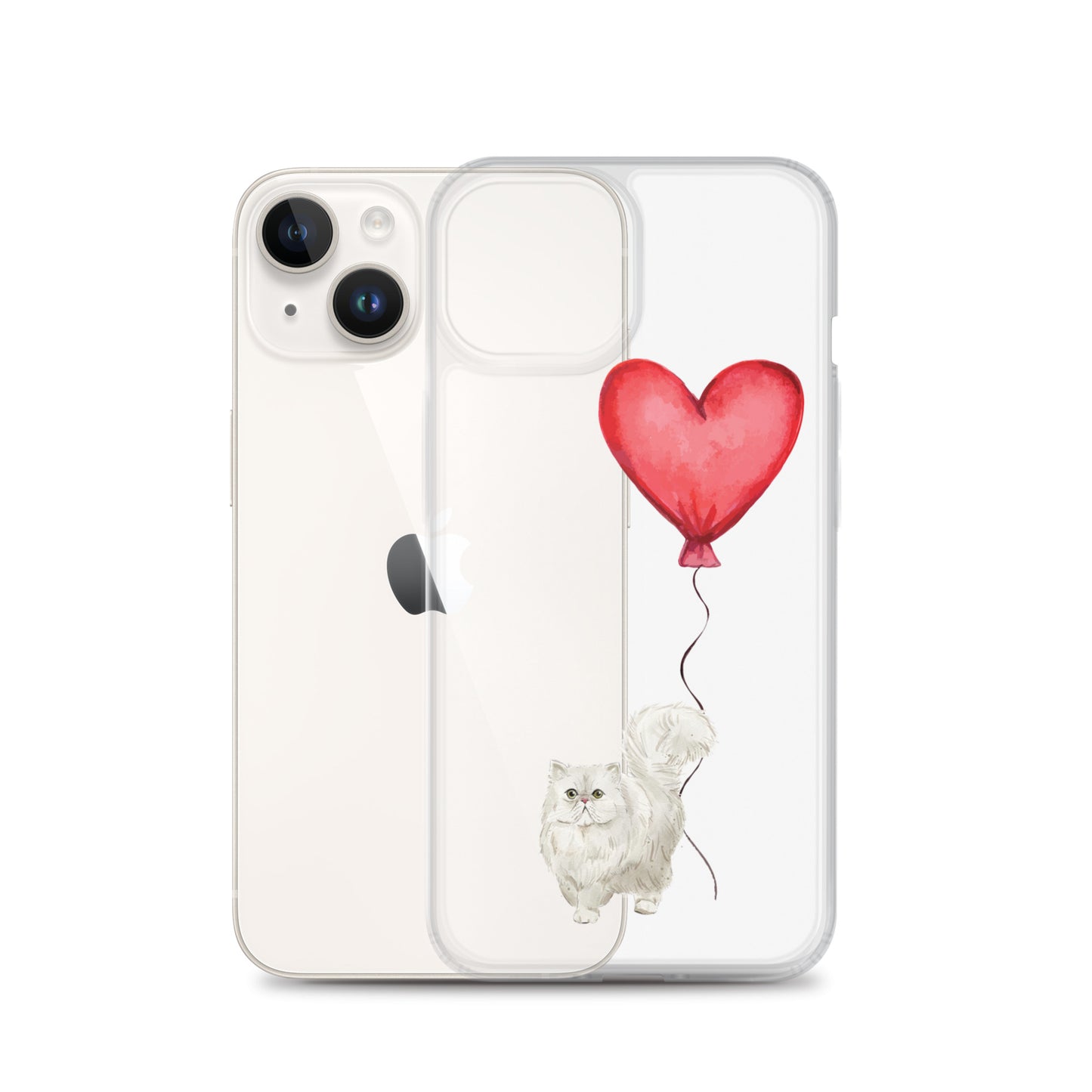 Cat with Balloon Persian Clear Case for iPhone®