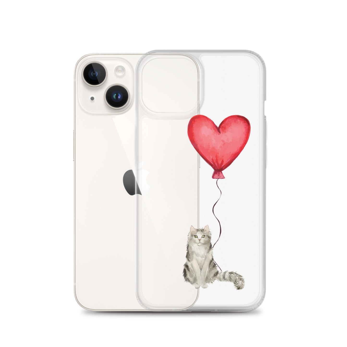 Cat with Balloon Ragamuffin Clear Case for iPhone®