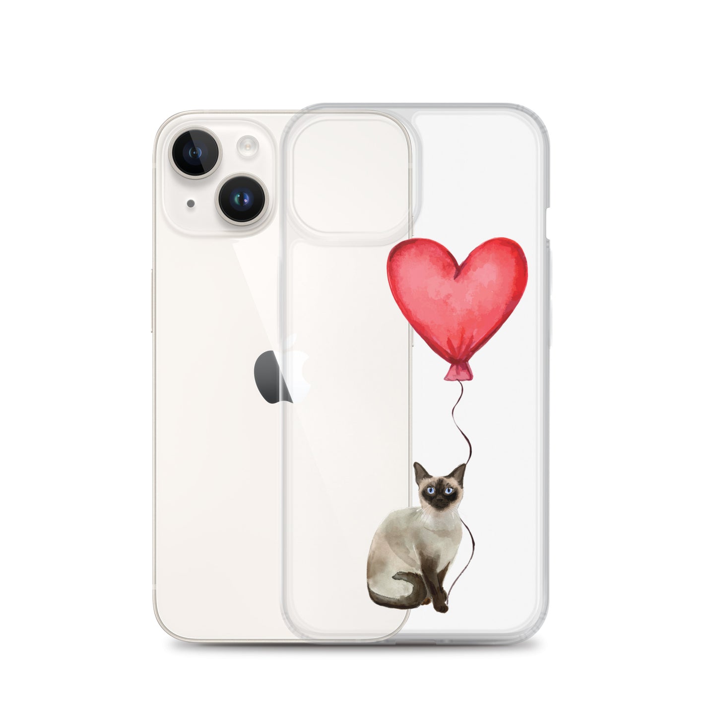 Cat with Balloon Siamese Clear Case for iPhone®