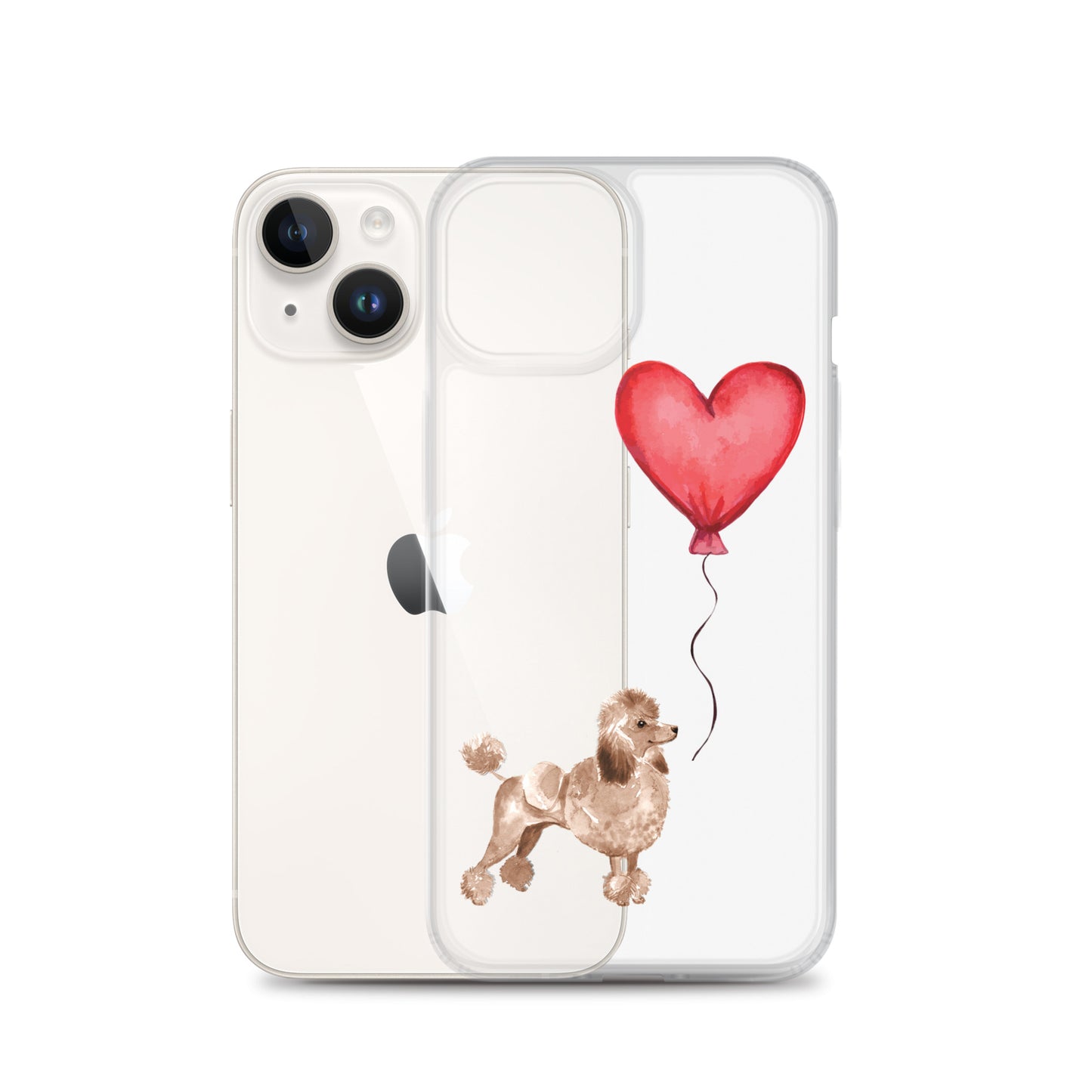 Dog with Balloon Brown Poodle Clear Case for iPhone®