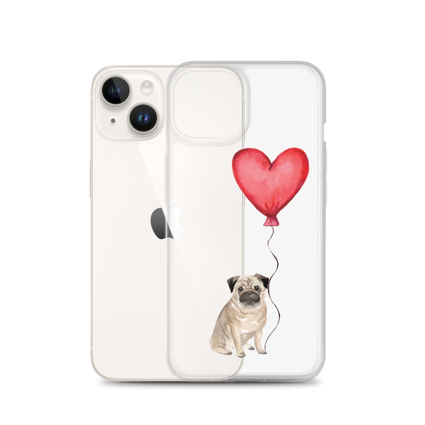 Dog with Balloon Pug Clear Case for iPhone®