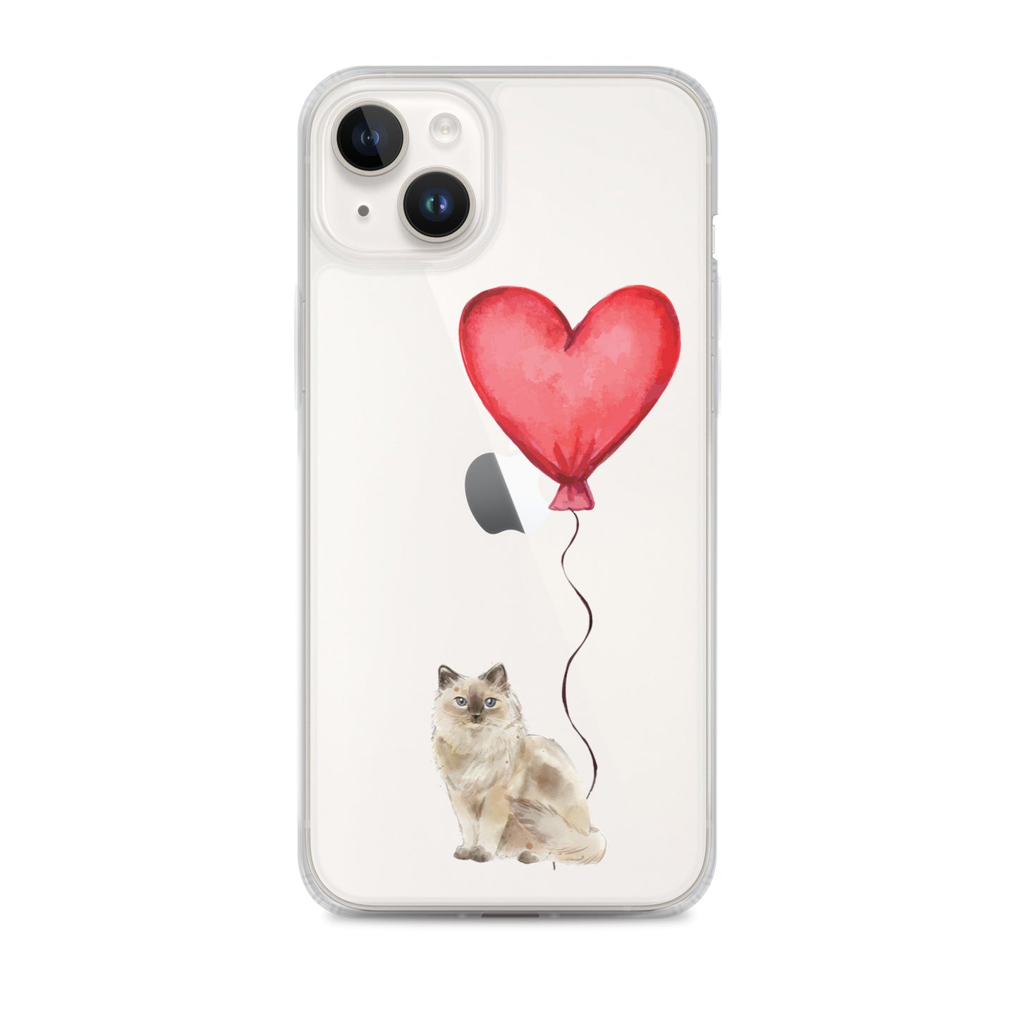 Cat with Balloons Ragdoll Clear Case for iPhone®