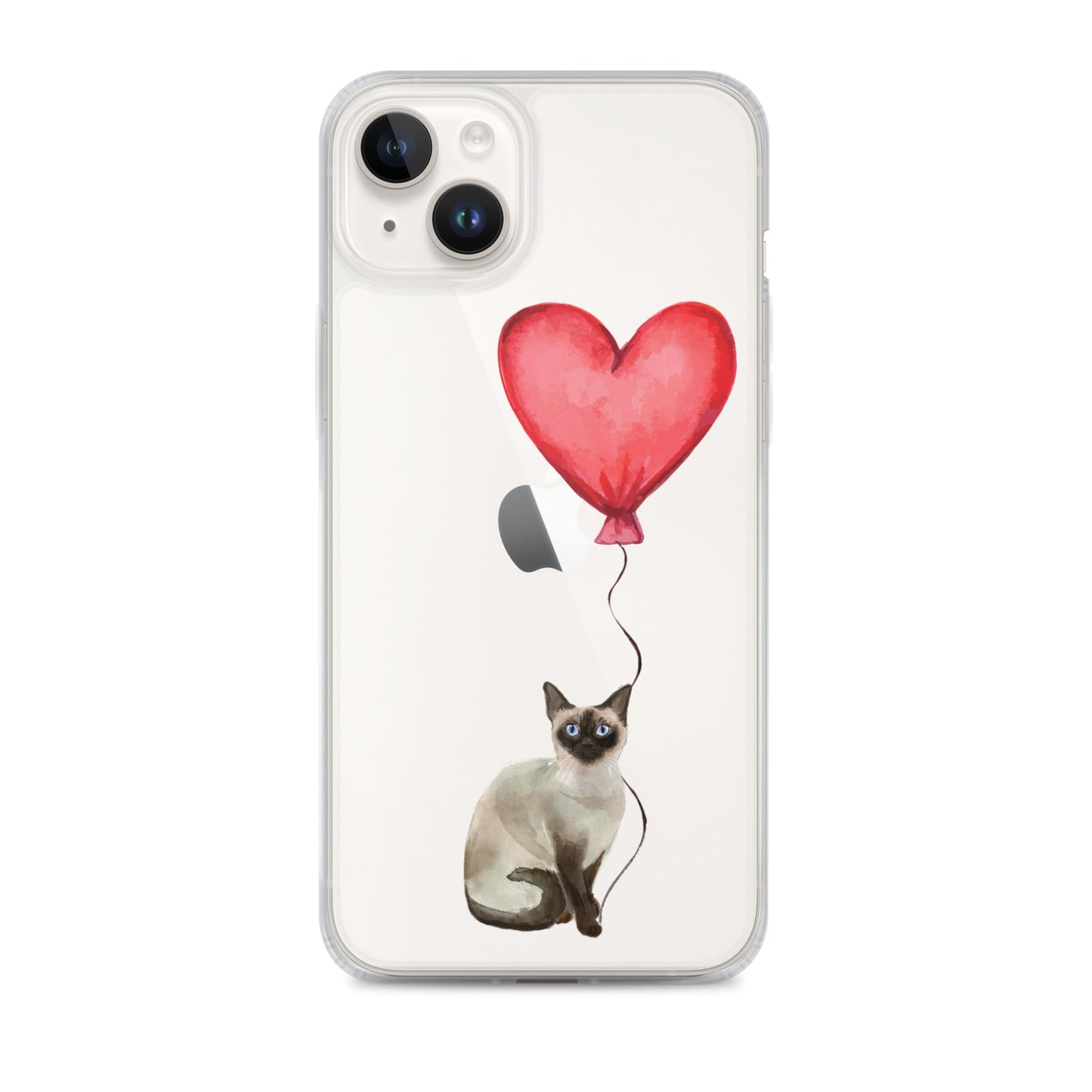 Cat with Balloon Siamese Clear Case for iPhone®