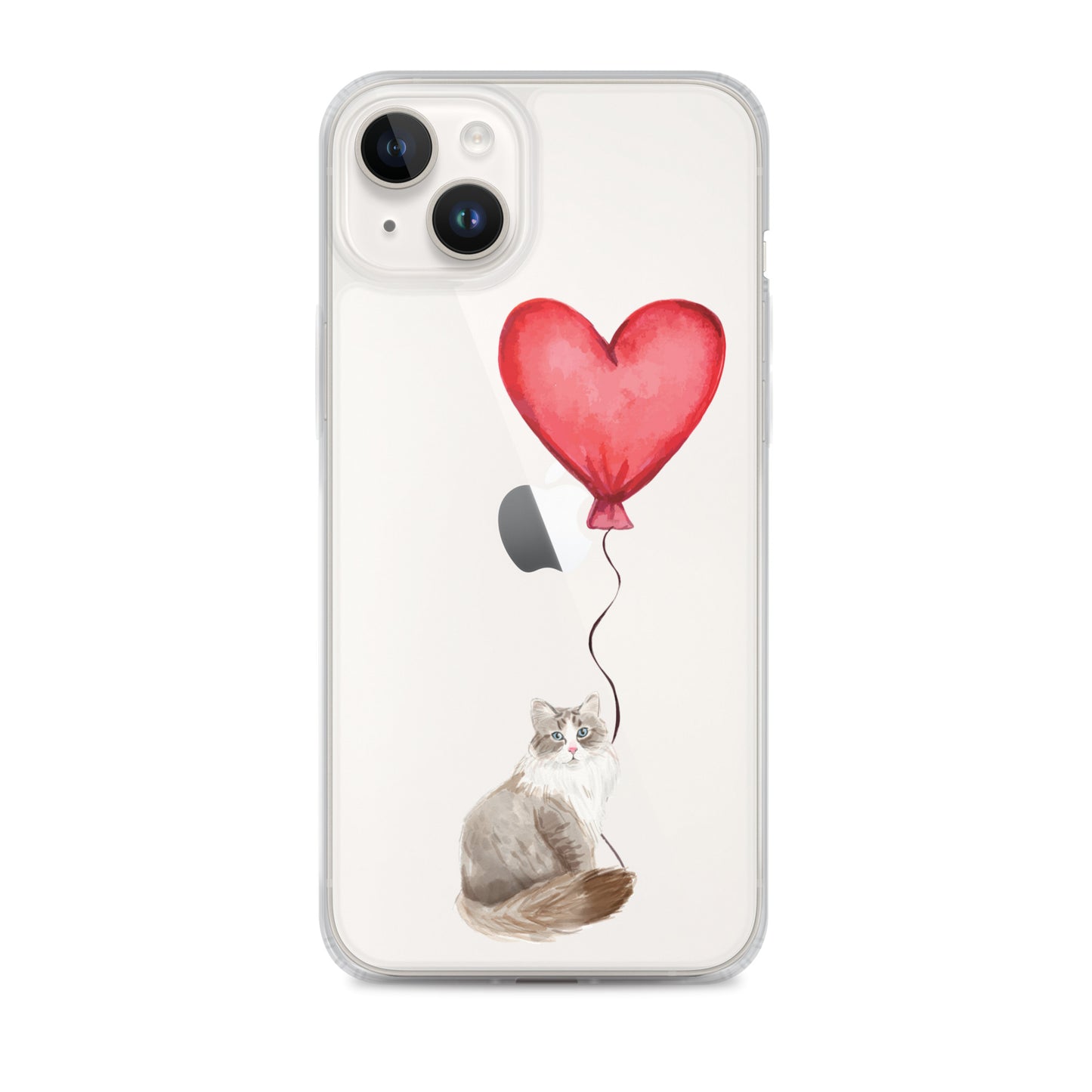 Cat with Balloon Siberian Clear Case for iPhone®