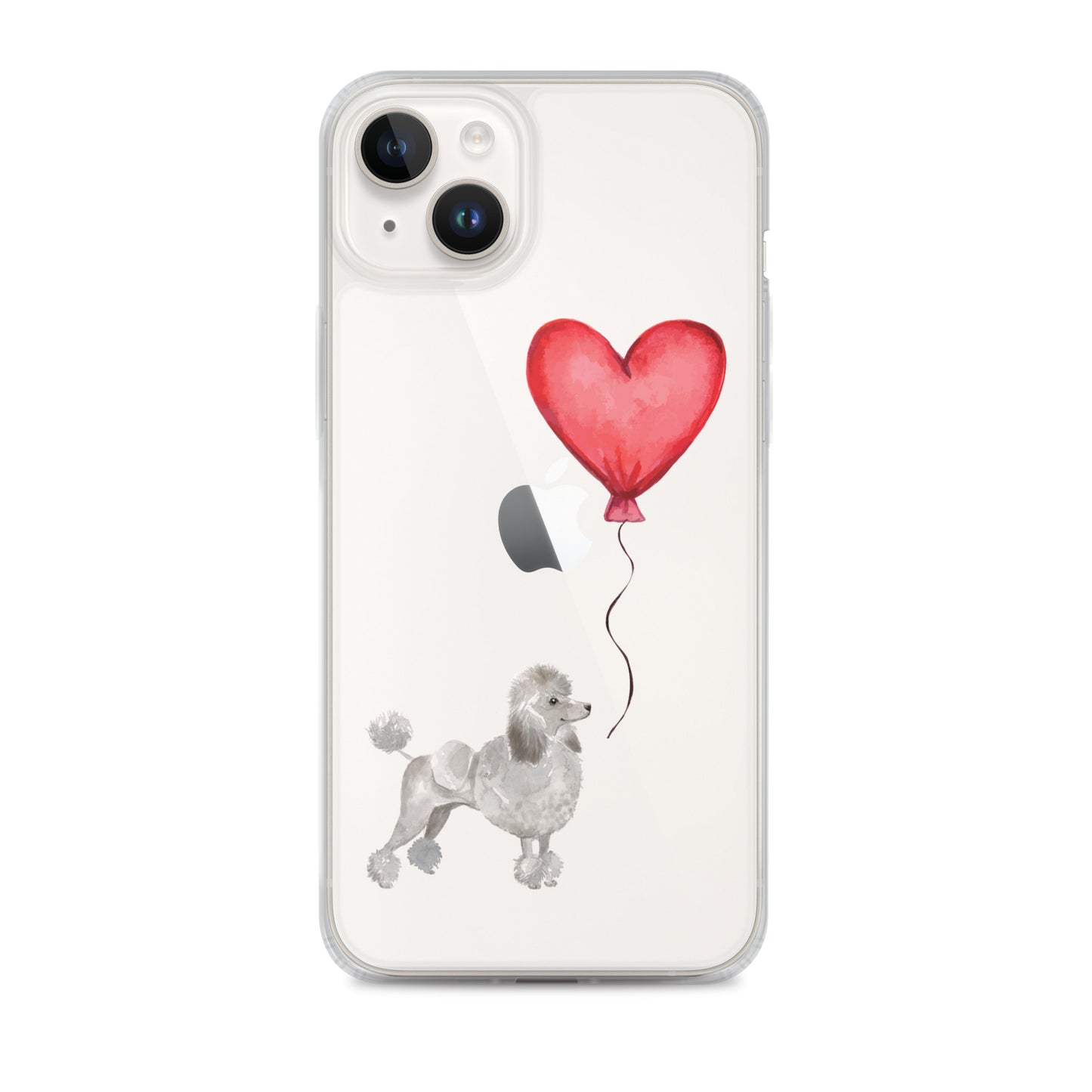 Dog with Balloon Grey Poodle Clear Case for iPhone®