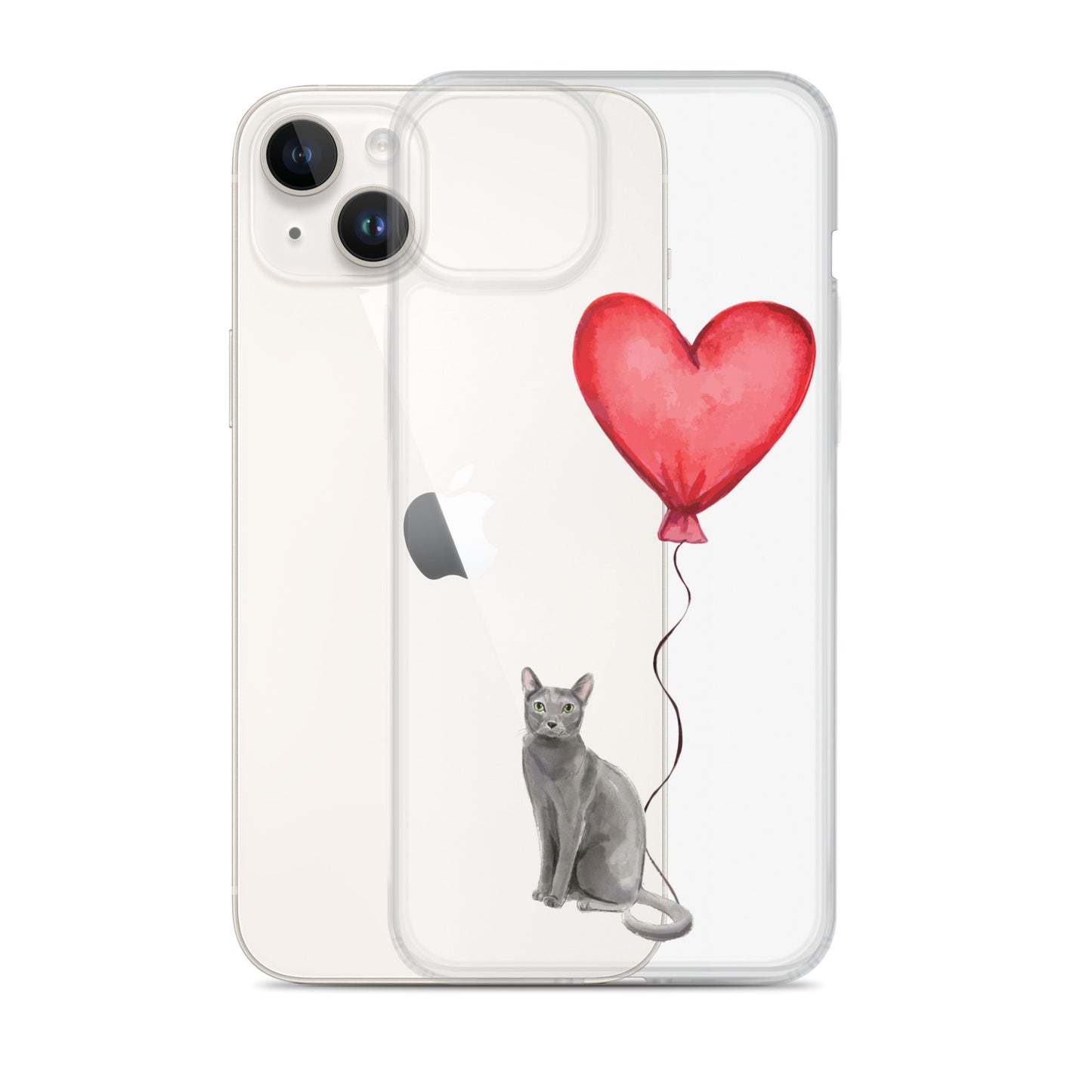 Cat with Balloon Blue Russian Clear Case for iPhone®