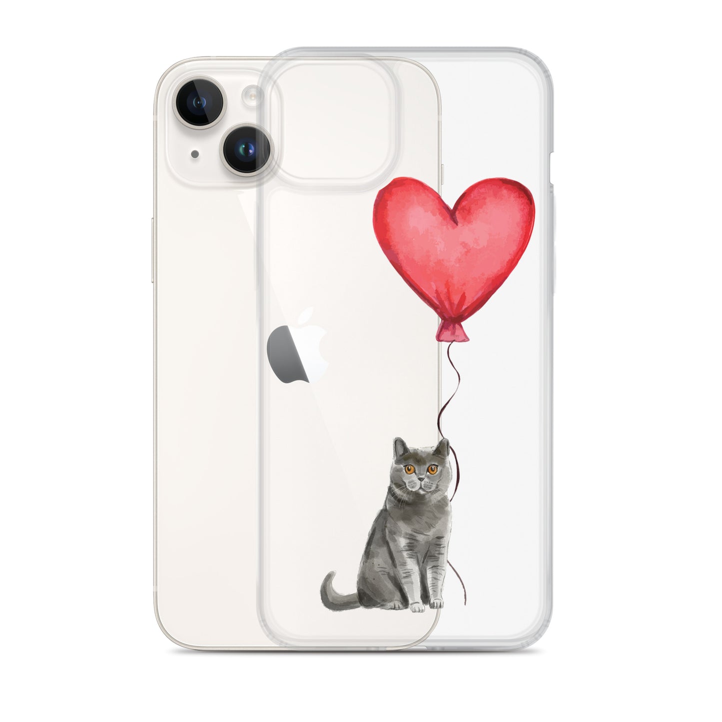 Cat with Balloon British Shorthair Clear Case for iPhone®