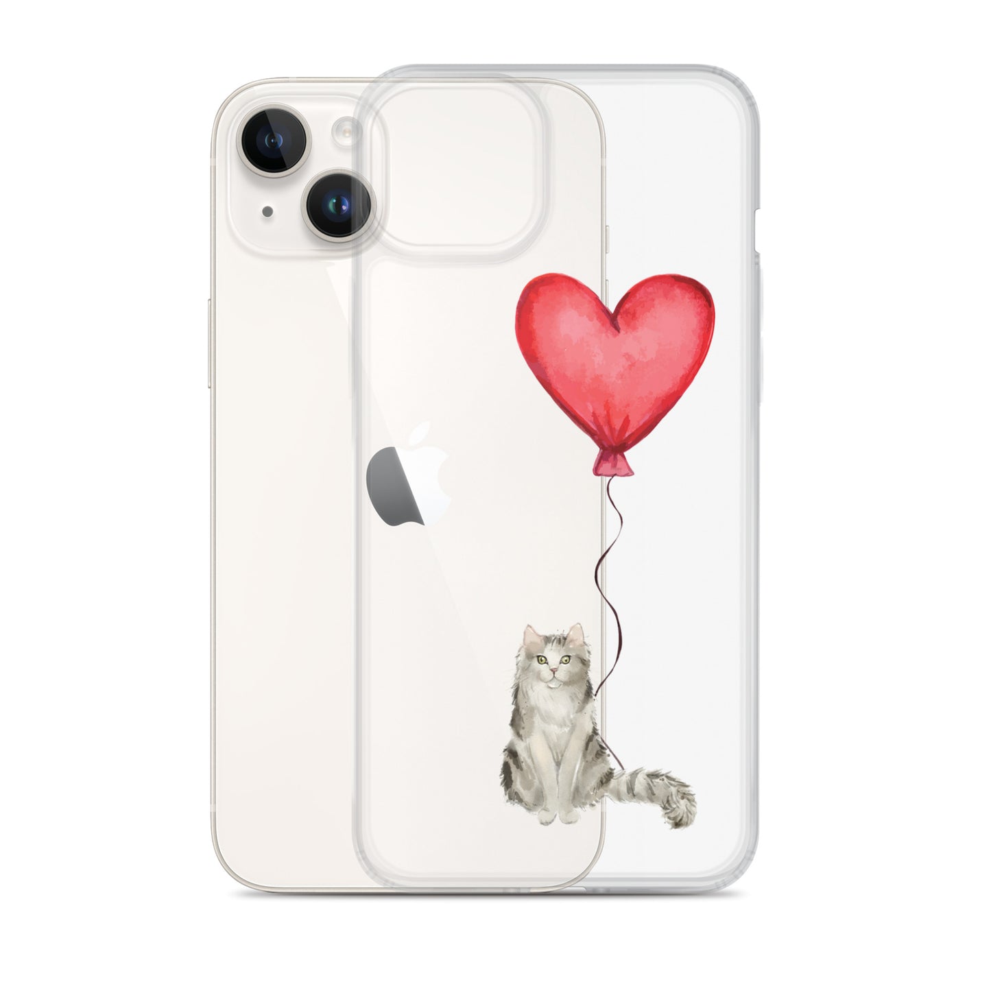 Cat with Balloon Ragamuffin Clear Case for iPhone®