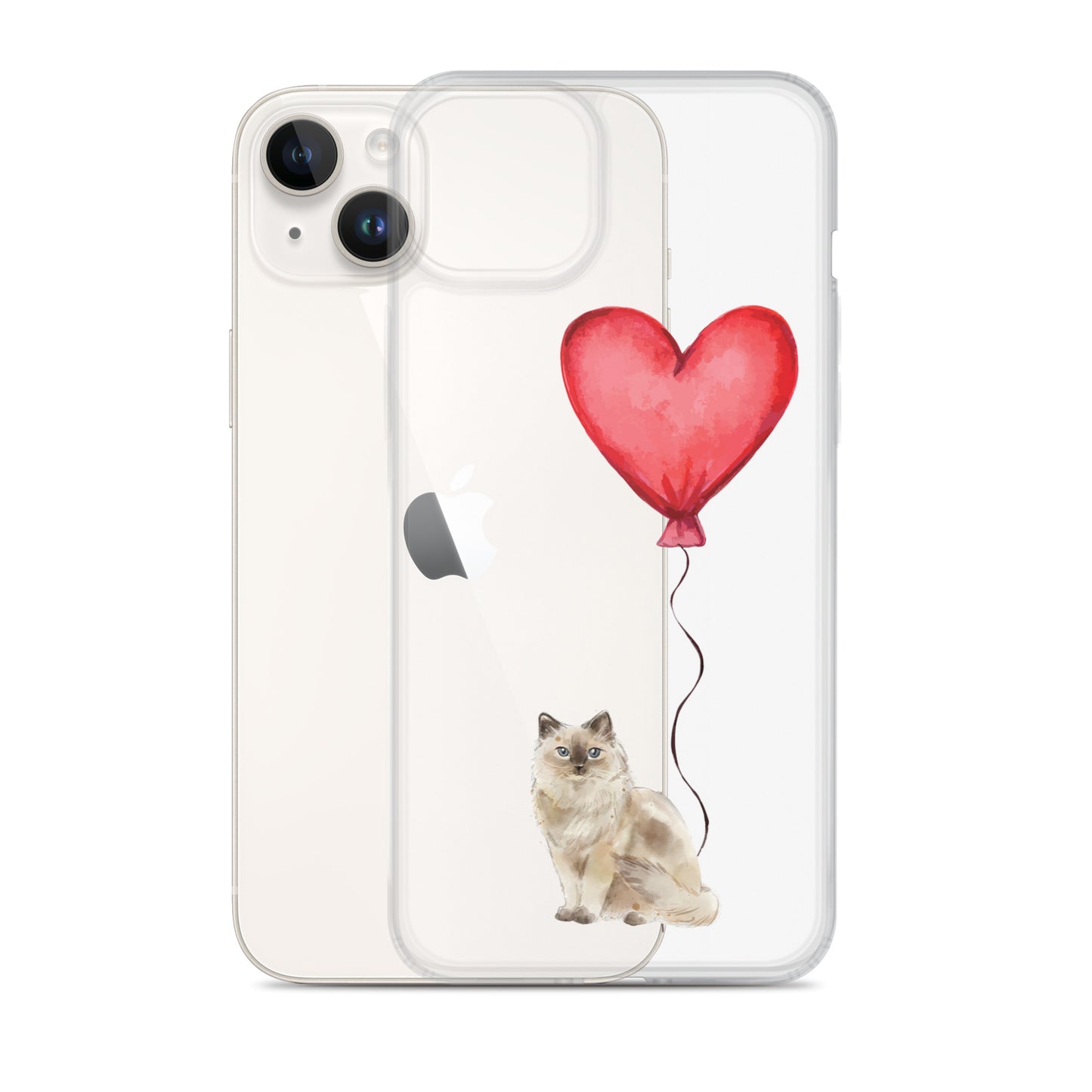 Cat with Balloons Ragdoll Clear Case for iPhone®