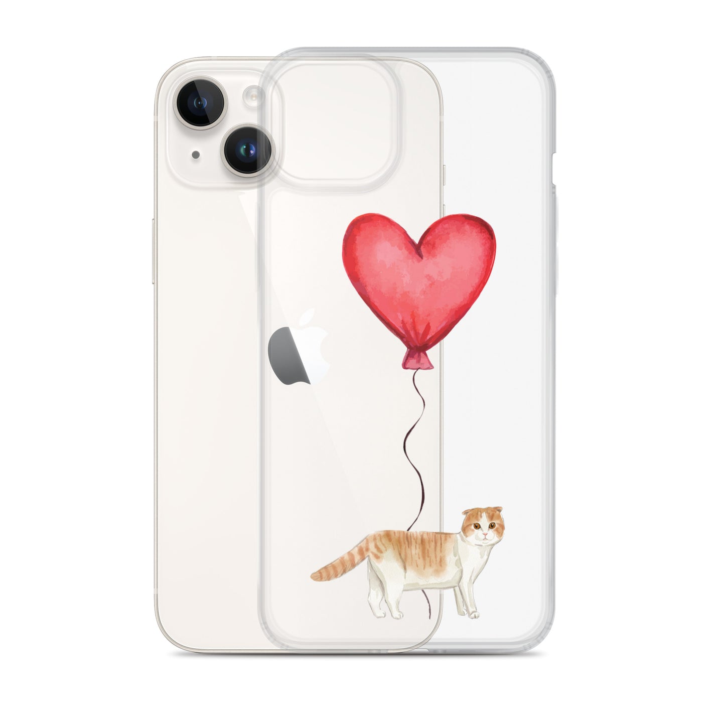 Cat with Balloon Scottish Fold Clear Case for iPhone®