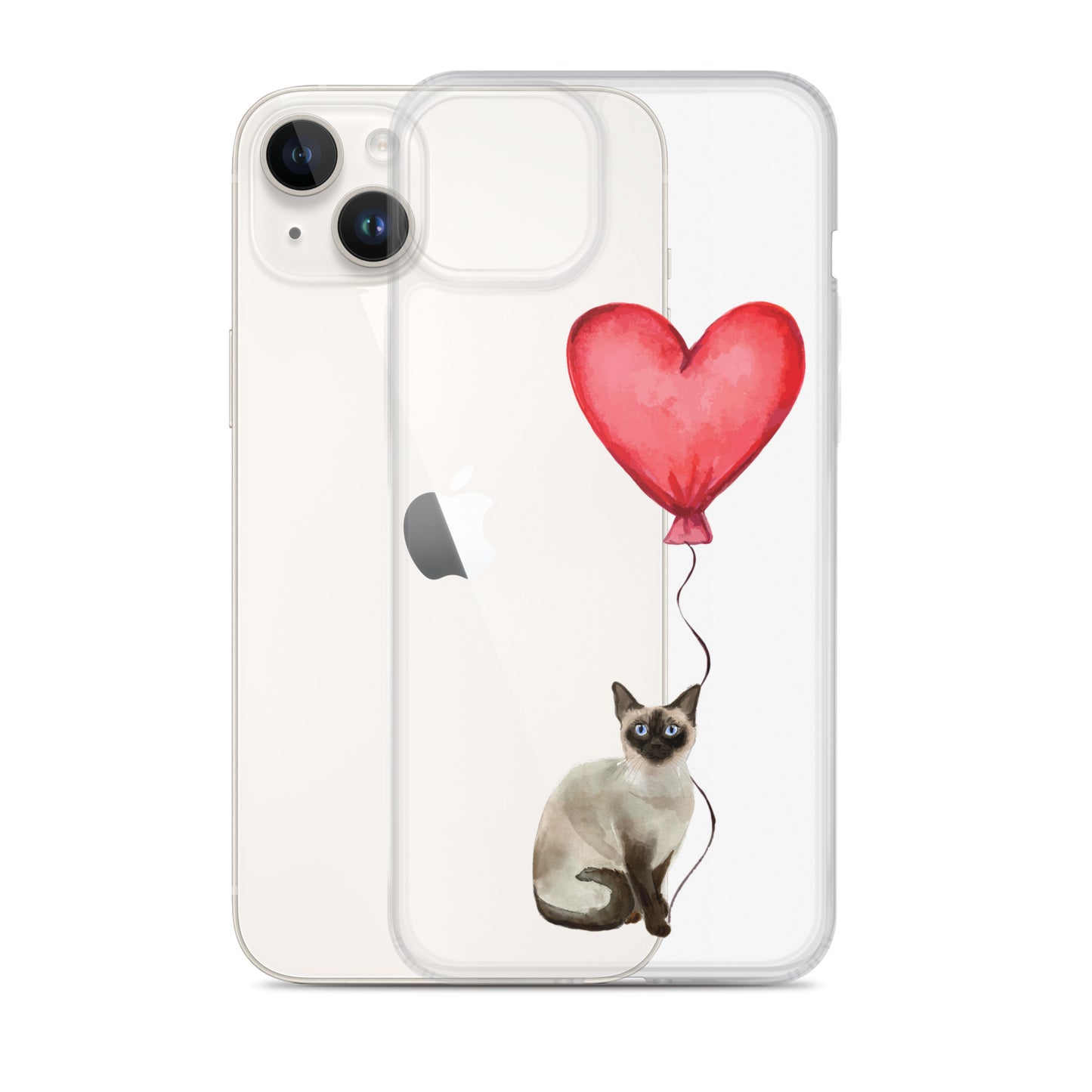 Cat with Balloon Siamese Clear Case for iPhone®