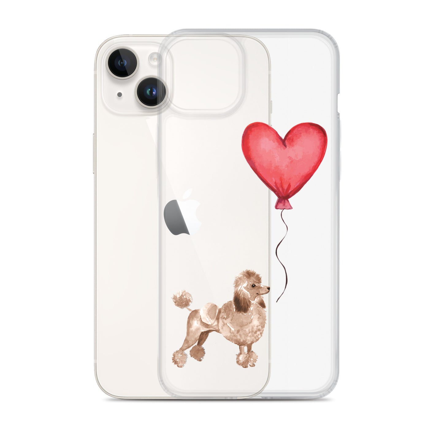 Dog with Balloon Brown Poodle Clear Case for iPhone®