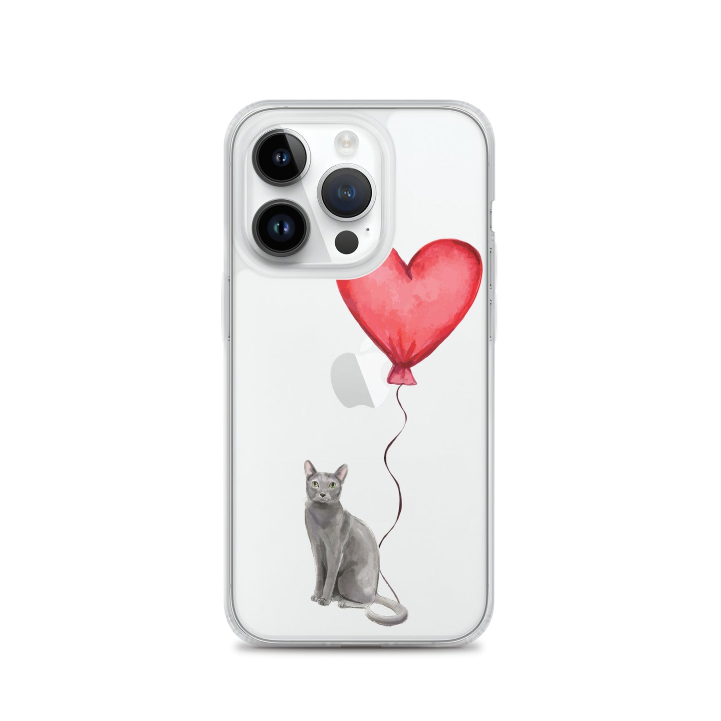 Cat with Balloon Blue Russian Clear Case for iPhone®