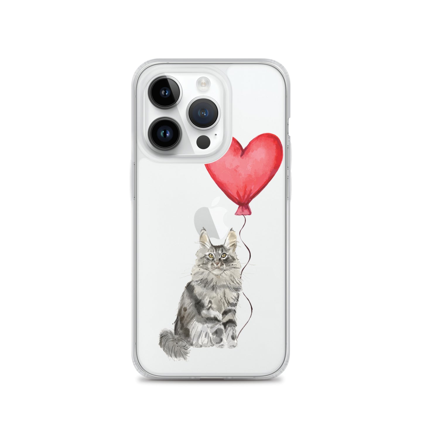 Cat with Balloon Maine Coon Clear Case for iPhone®