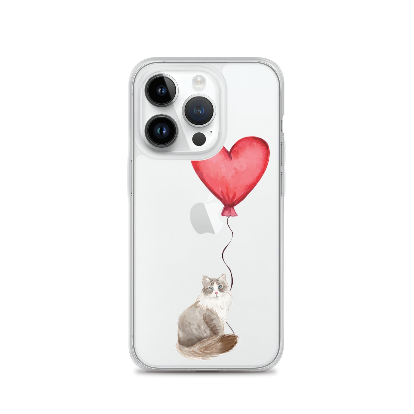 Cat with Balloon Siberian Clear Case for iPhone®