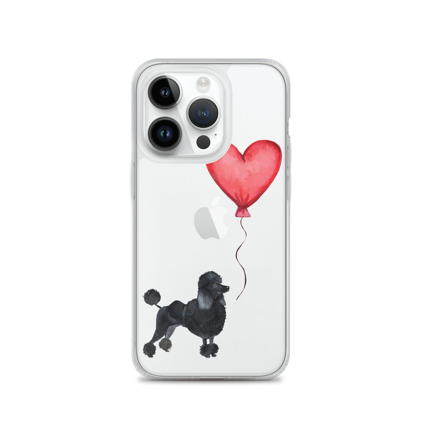 Dog with Balloon Black Poodle Clear Case for iPhone®