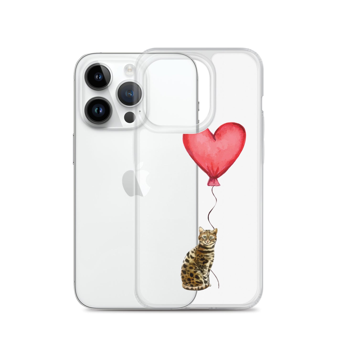 Cat with Balloon Bengal Clear Case for iPhone®