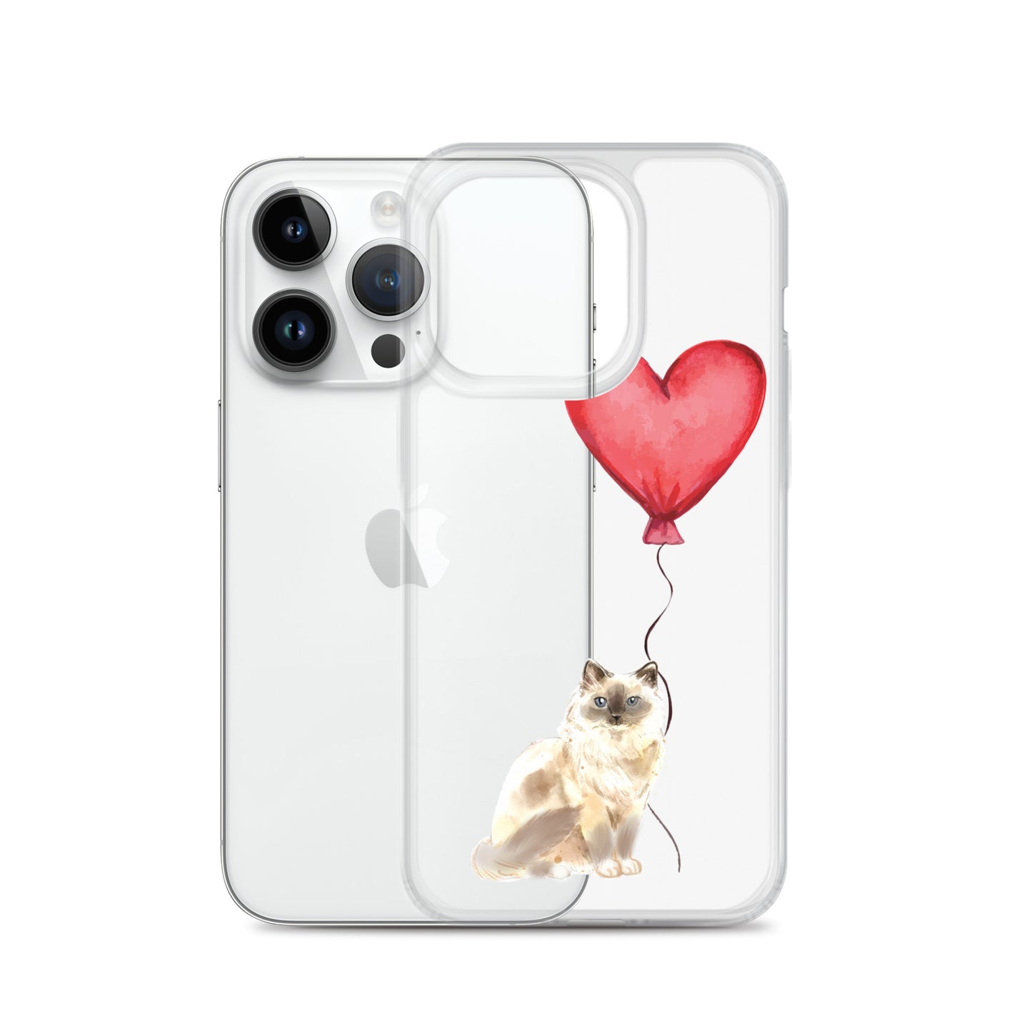 Cat with Balloon Blonde Birman Clear Case for iPhone®