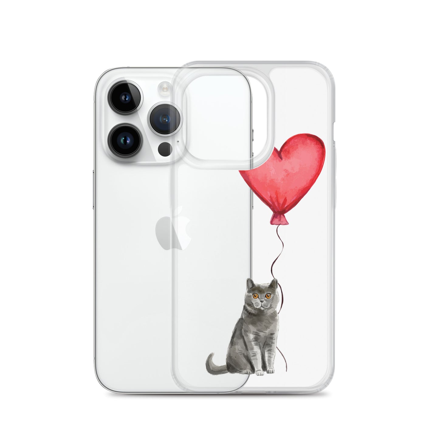 Cat with Balloon British Shorthair Clear Case for iPhone®