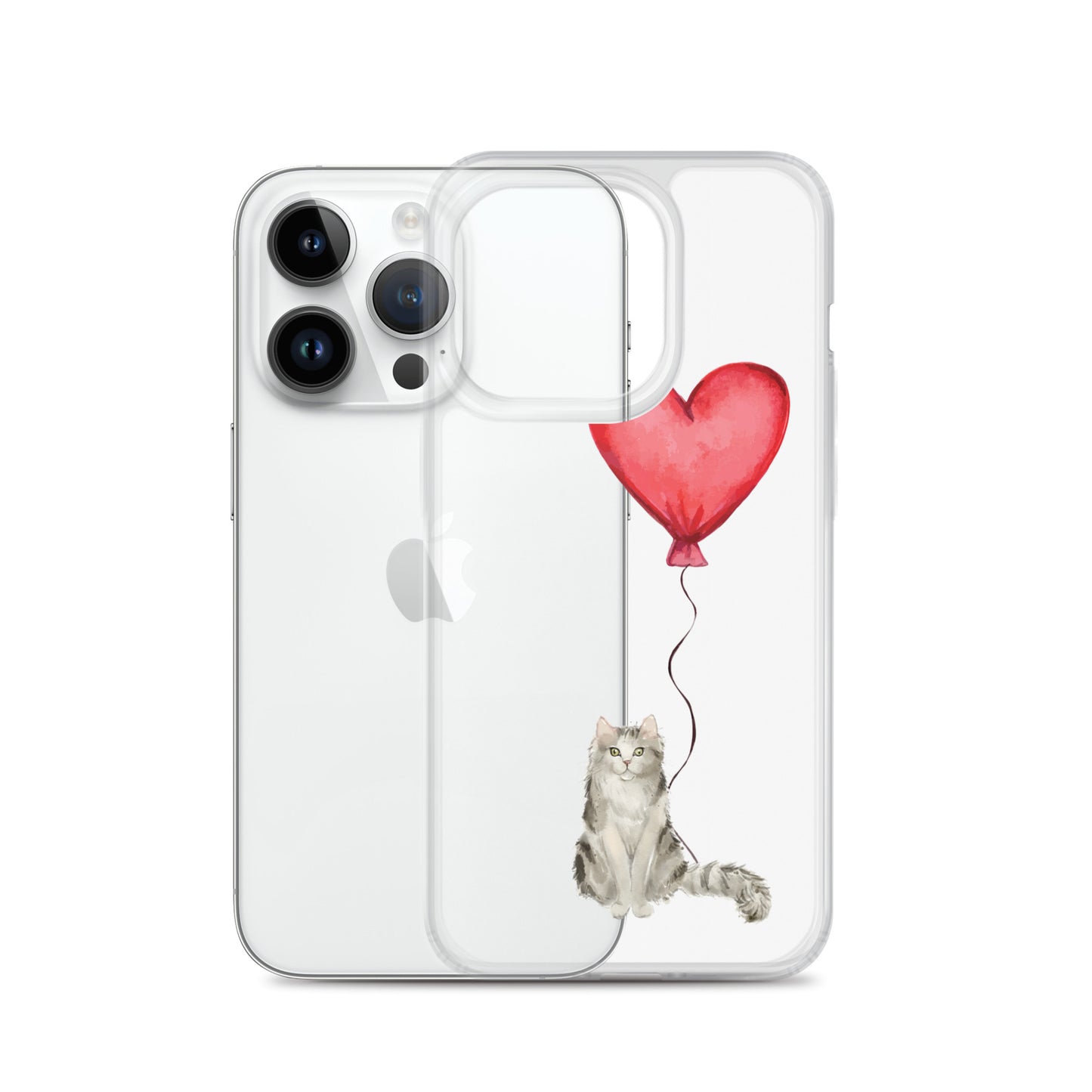 Cat with Balloon Ragamuffin Clear Case for iPhone®