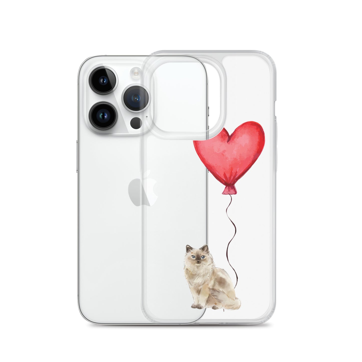 Cat with Balloons Ragdoll Clear Case for iPhone®