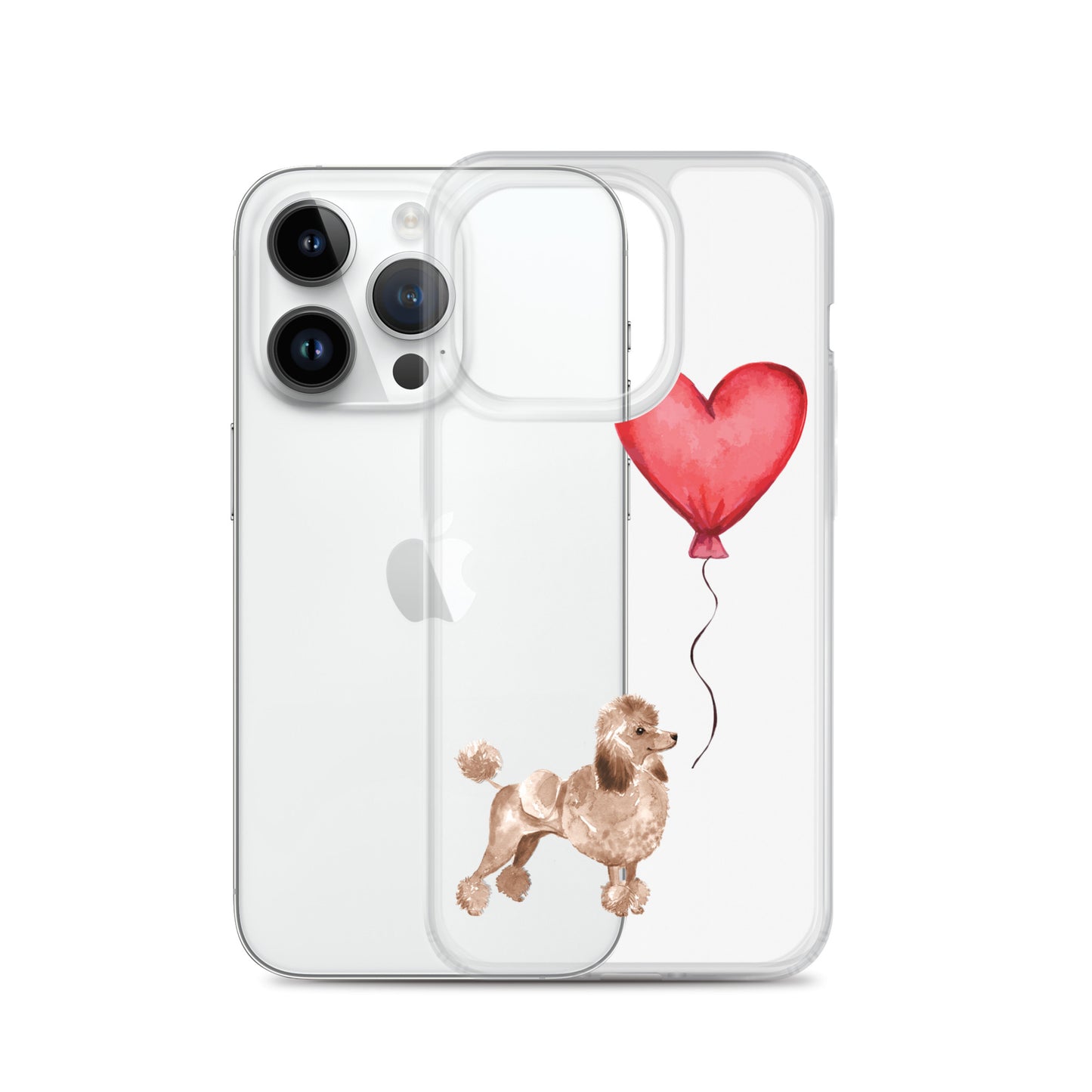 Dog with Balloon Brown Poodle Clear Case for iPhone®