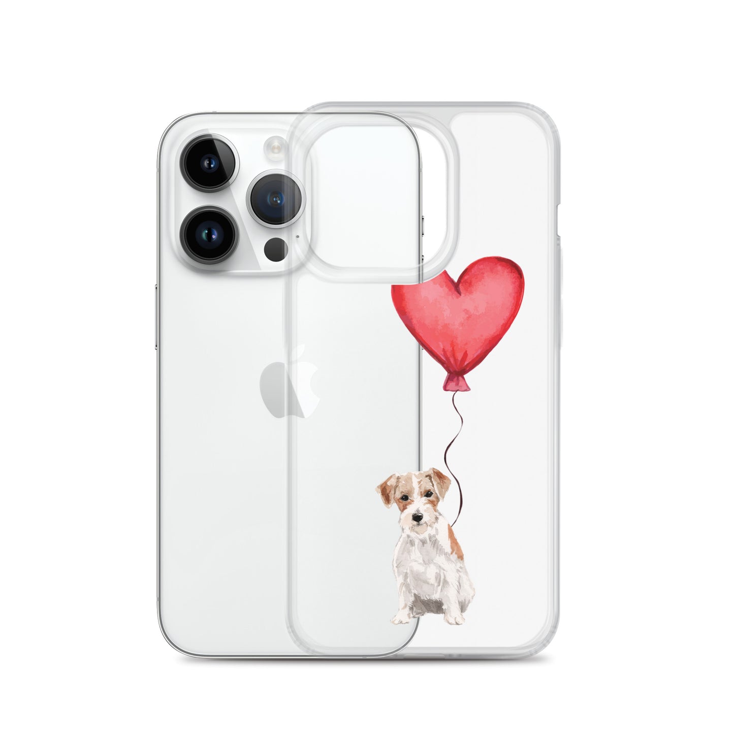 Dog with Balloon Wire Haired Jack Russell Clear Case for iPhone®