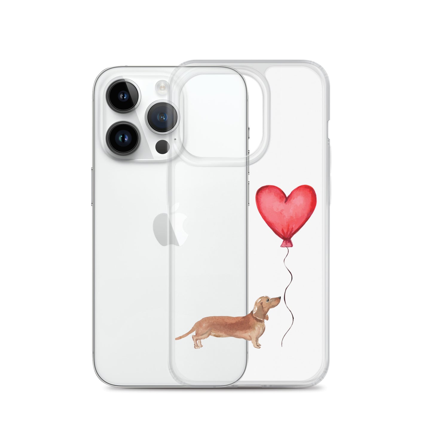 Dog with Balloon Tan Dachshund Clear Case for iPhone®