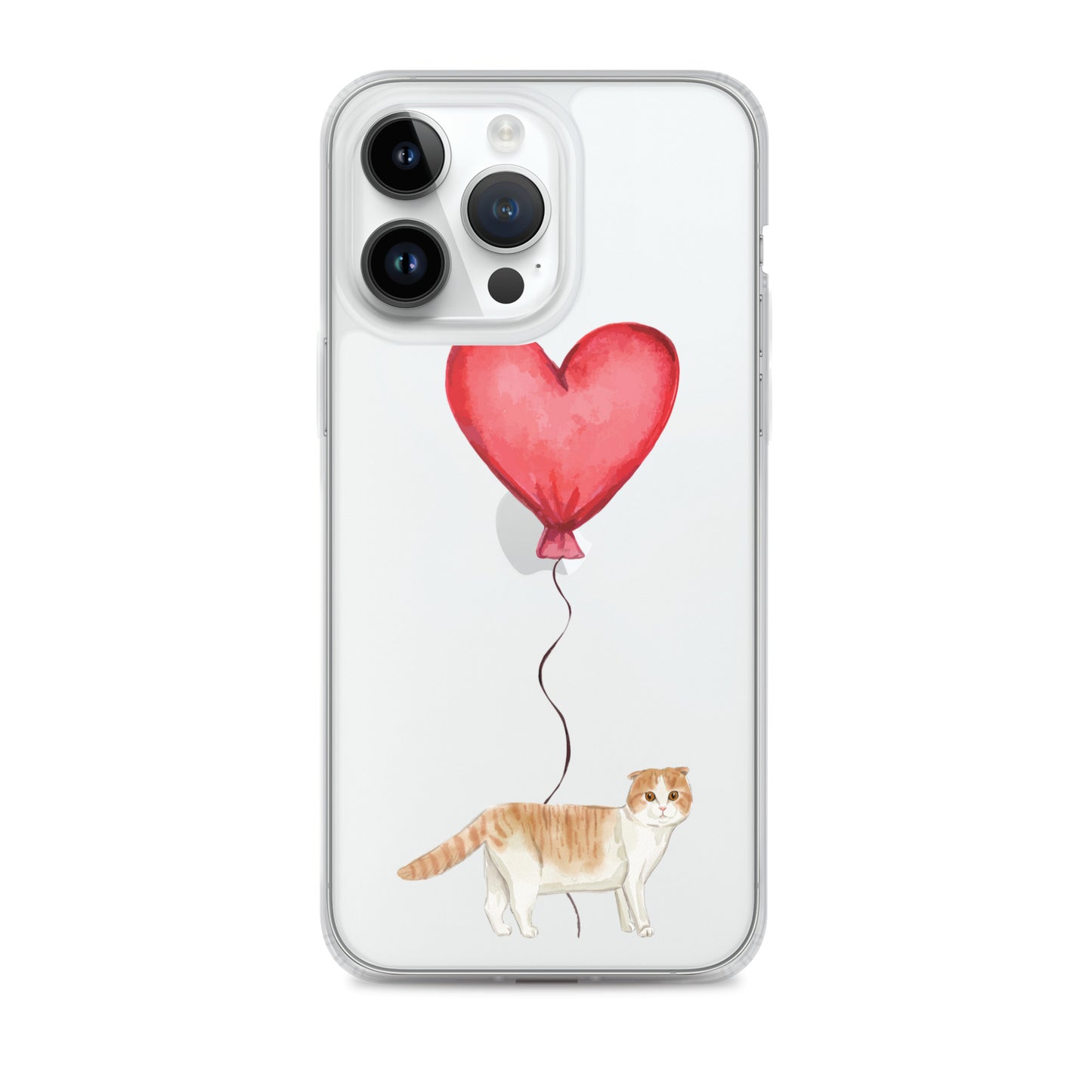 Cat with Balloon Scottish Fold Clear Case for iPhone®