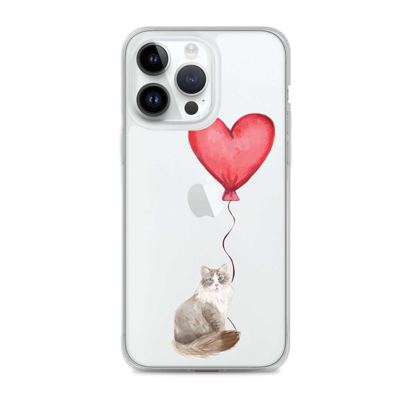 Cat with Balloon Siberian Clear Case for iPhone®