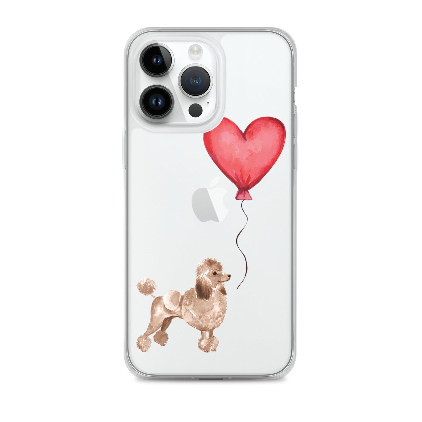 Dog with Balloon Brown Poodle Clear Case for iPhone®