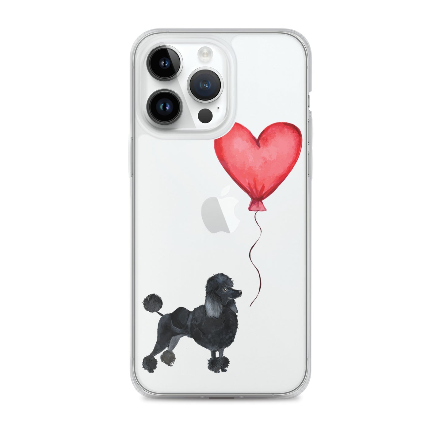 Dog with Balloon Black Poodle Clear Case for iPhone®