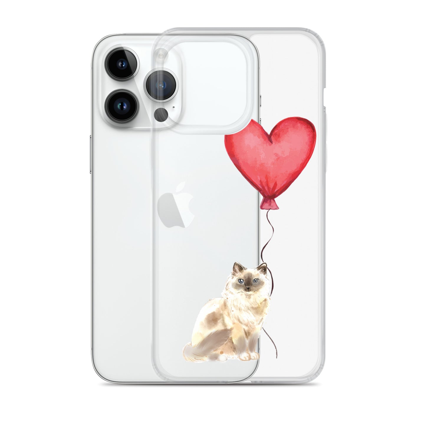 Cat with Balloon Blonde Birman Clear Case for iPhone®