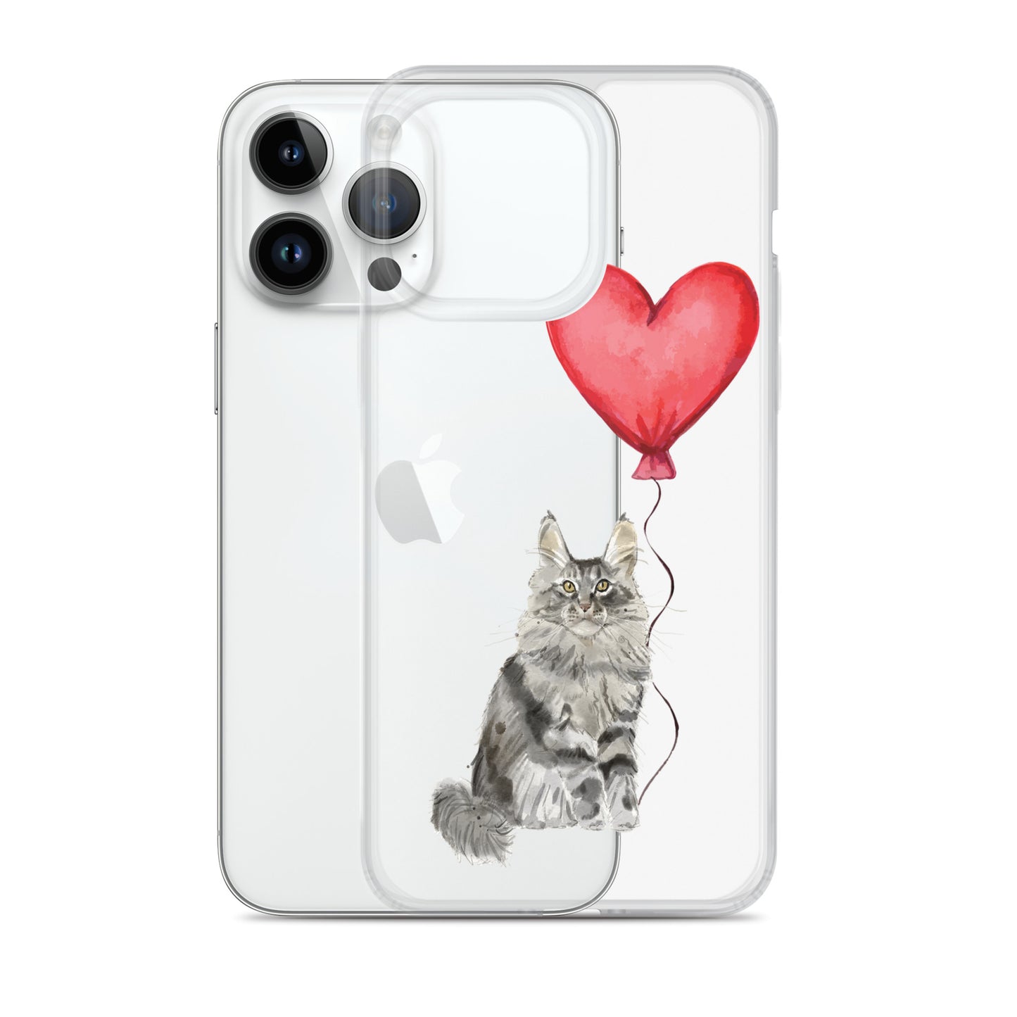 Cat with Balloon Maine Coon Clear Case for iPhone®