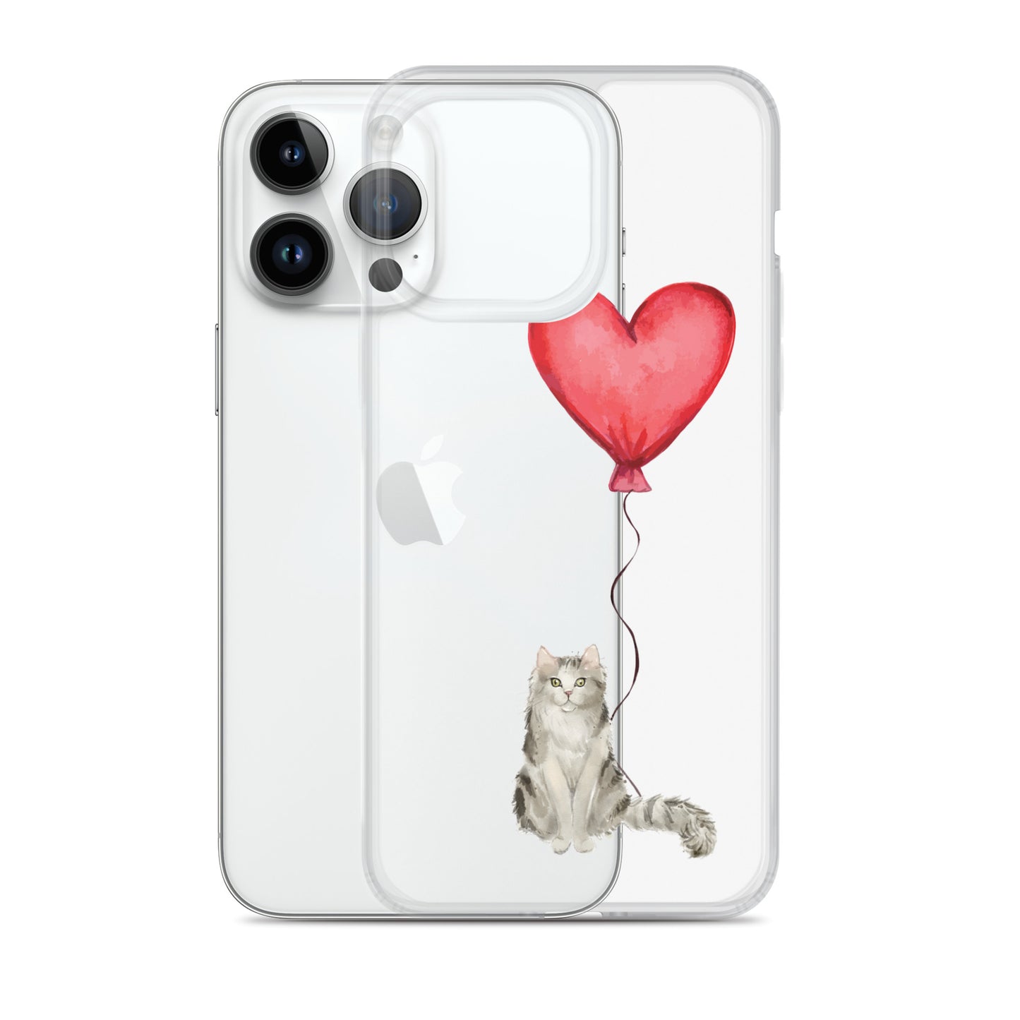 Cat with Balloon Ragamuffin Clear Case for iPhone®