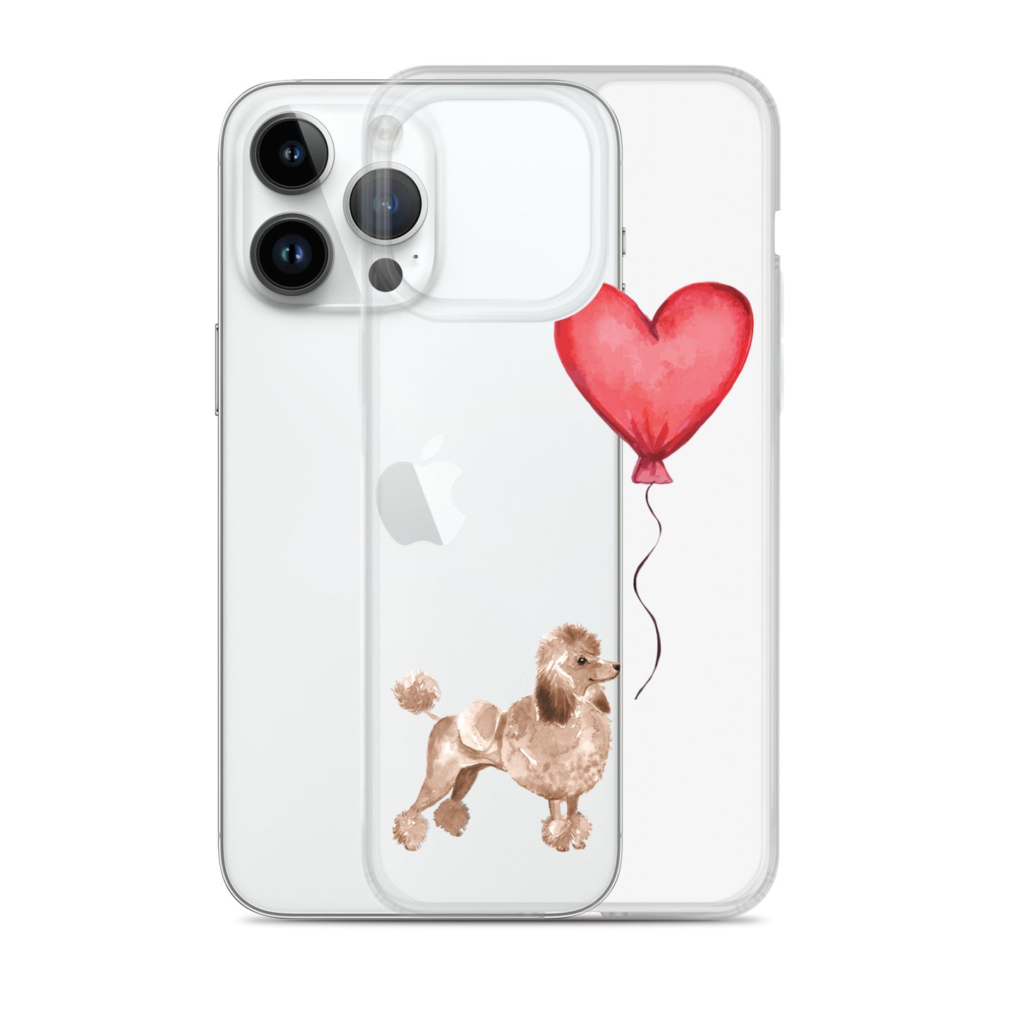 Dog with Balloon Brown Poodle Clear Case for iPhone®