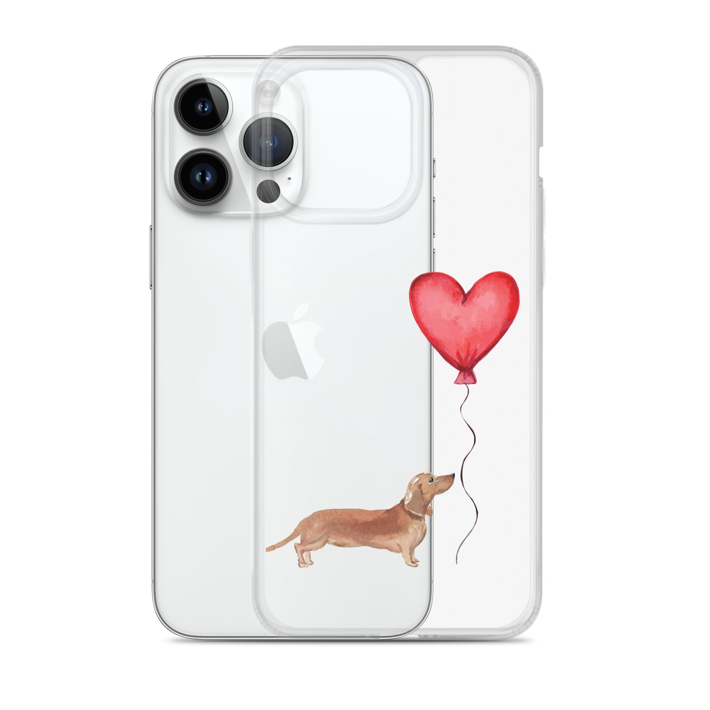 Dog with Balloon Tan Dachshund Clear Case for iPhone®