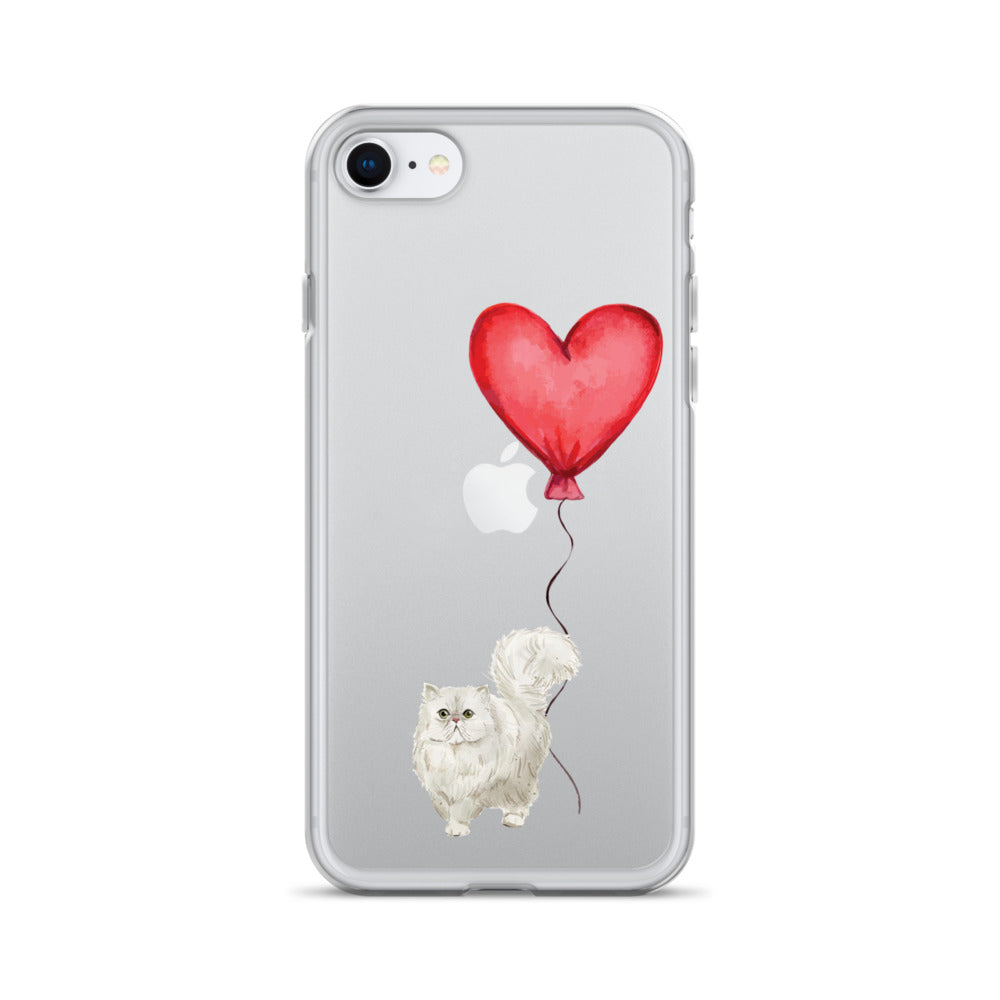 Cat with Balloon Persian Clear Case for iPhone®