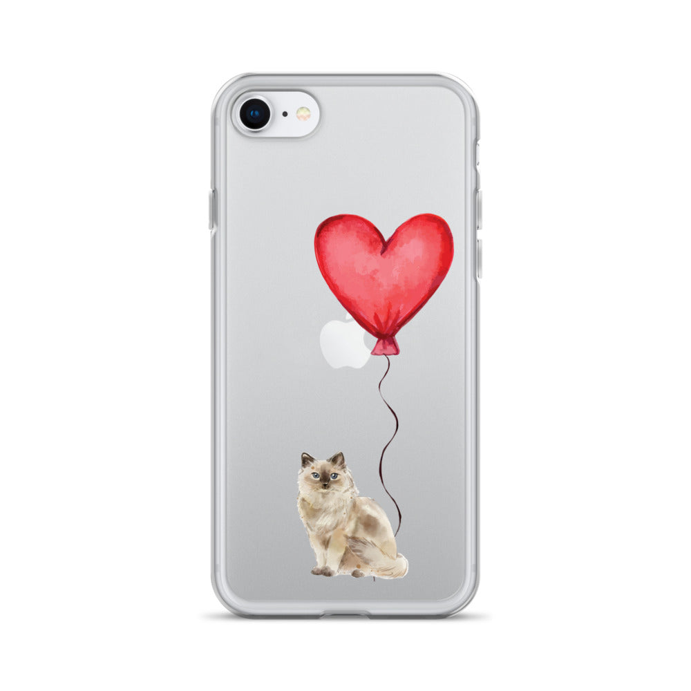 Cat with Balloons Ragdoll Clear Case for iPhone®