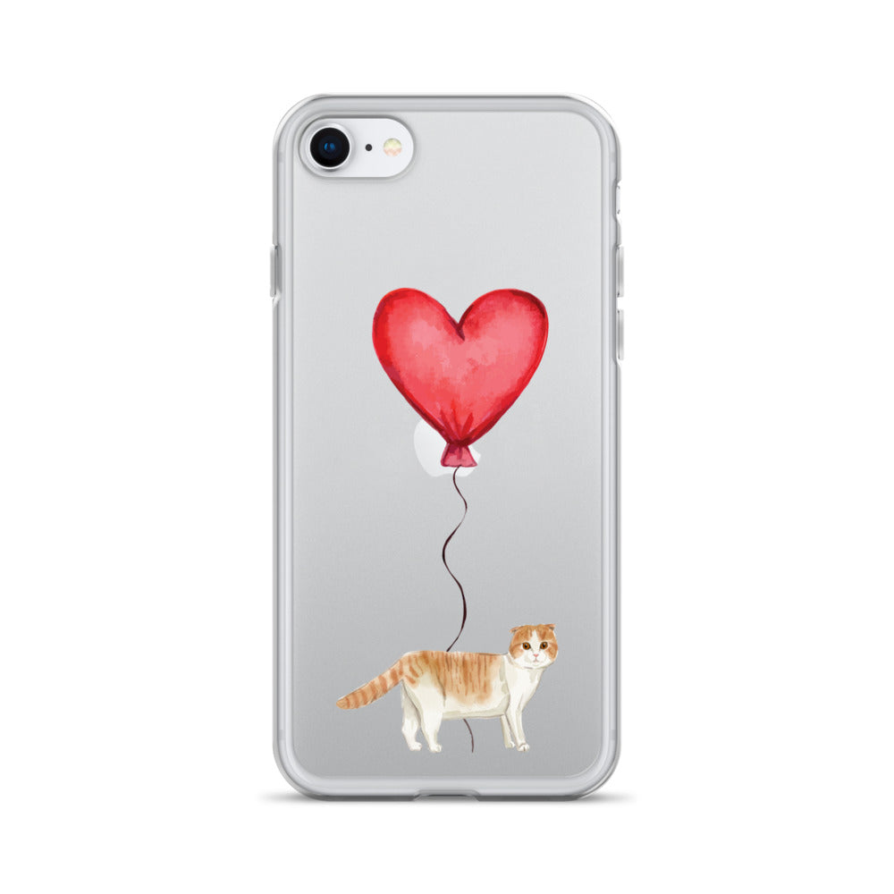 Cat with Balloon Scottish Fold Clear Case for iPhone®