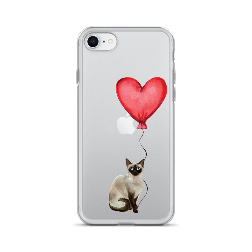 Cat with Balloon Siamese Clear Case for iPhone®