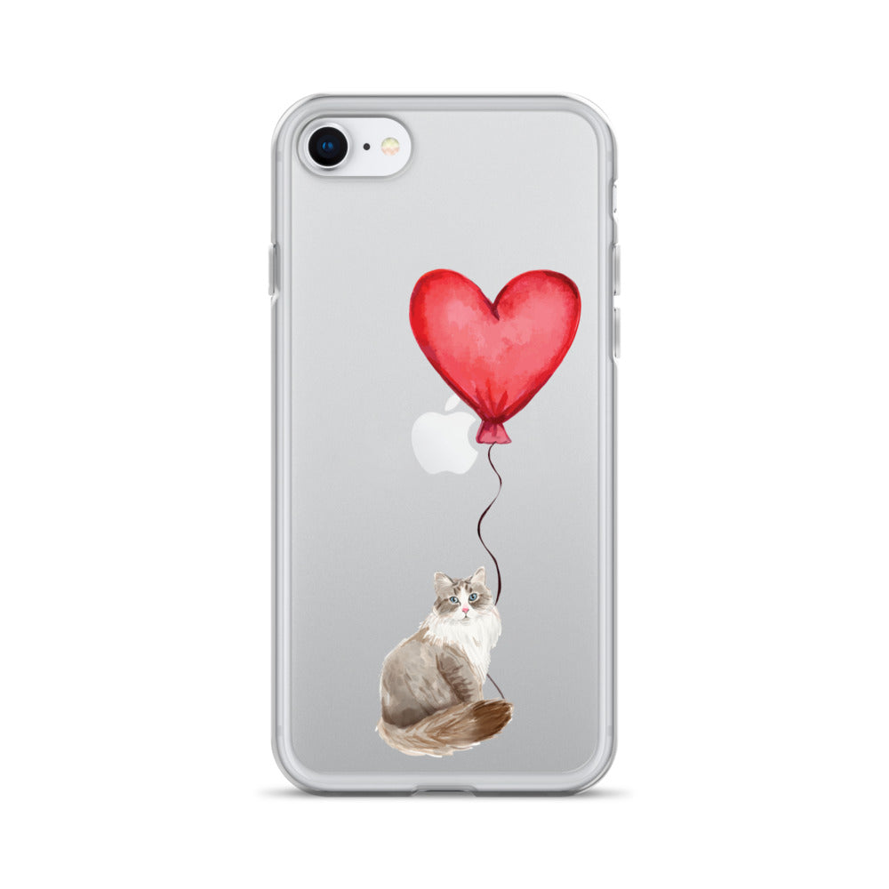 Cat with Balloon Siberian Clear Case for iPhone®