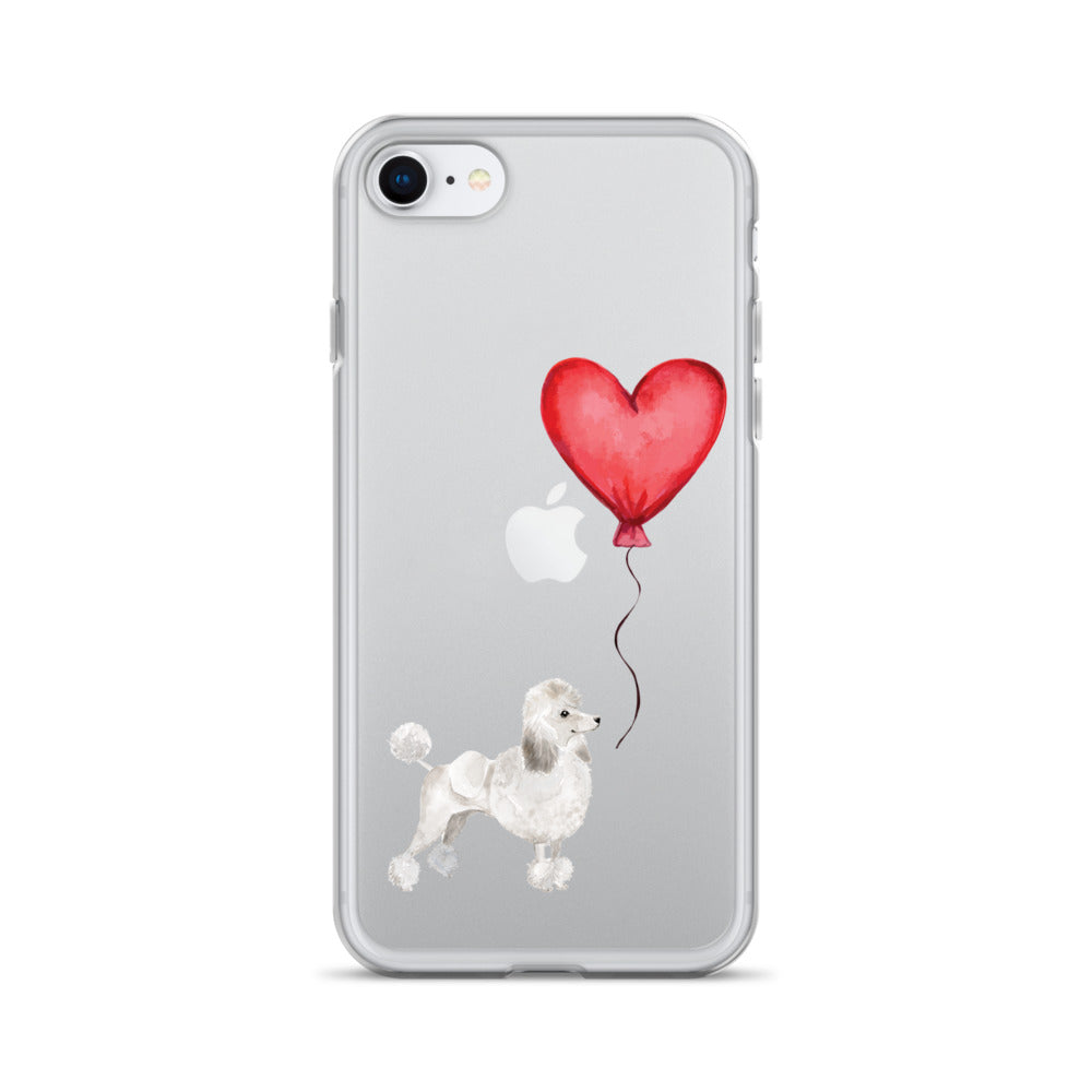 Dog with Balloon White Poodle Clear Case for iPhone®